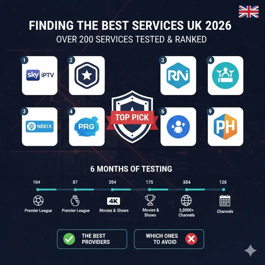 10 Best IPTV Services UK 2026 (Tested & Ranked) 2 Our Testing Methodology How We Ranked 210 IPTV Providers (1)